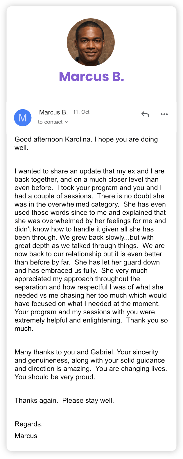 Ex Back Testimonial Marcus